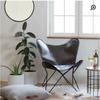 Handmade Black Buffalo Leather Butterfly Chair Lounge Relax Arm Chair Home Décor