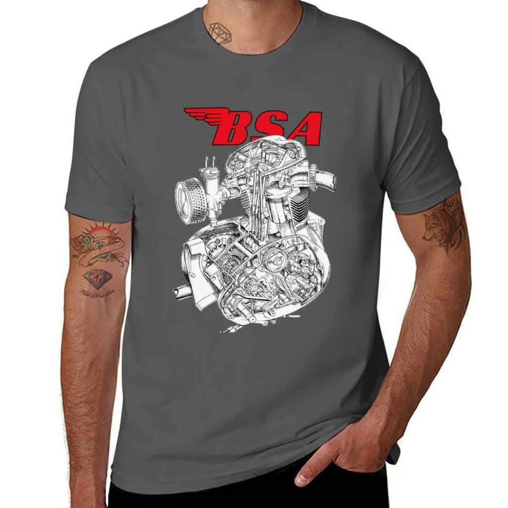 BSA A65 Engine T-Shirt Plus Size Loose Fit T-Shirt