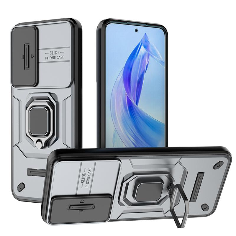 For Honor 90 Lite 5G Case Slide Camera Protect Armor Phone Cases For Honar Honer 90Lite Light 5G Magnetic Ring Holder Back Cover