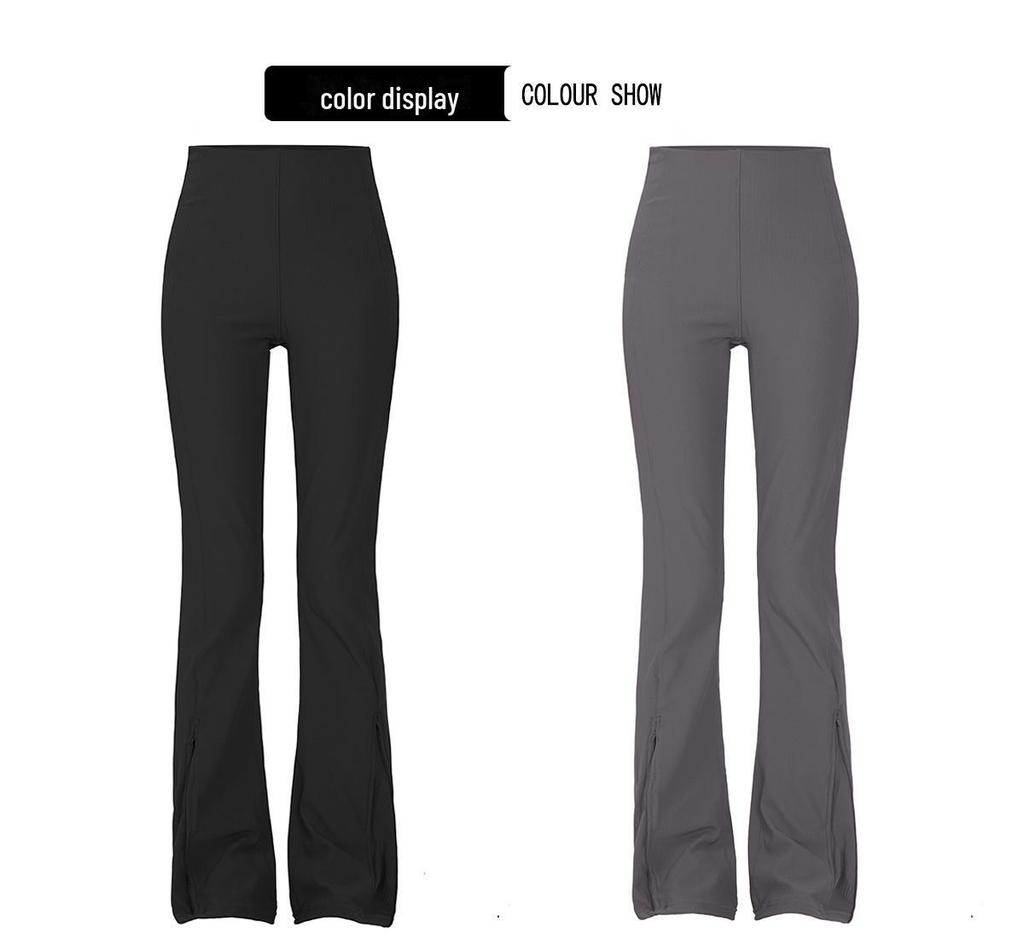 Lu New Threaded High-Waist Bell-Bottom Yoga Pants - Hip Lift, Slimming, All-Match, High Elasticity, Comfortable for Indoor or Outdoor Wear.
