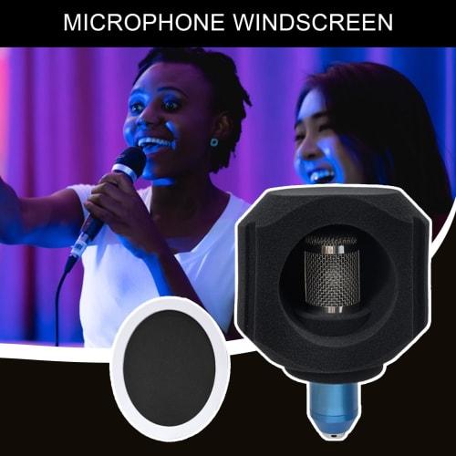 Nankoyal Microphone Sound Shield | Reflective Filter for Recording Studio | Portable Soundproof Cover for Podcasting, Singing, Rapping, Home Studio, a