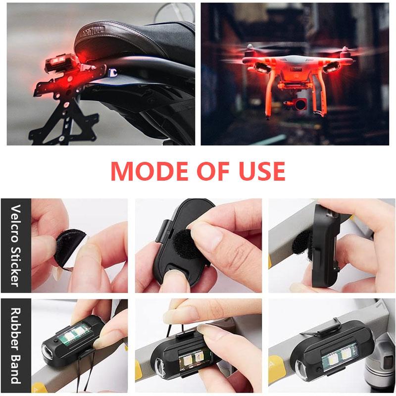 Universal Strobe Light for Motorcycle USB Car Warning Lamp LED Anti-Collision Bike Drone Night Flying Mini Flashing Signal Light