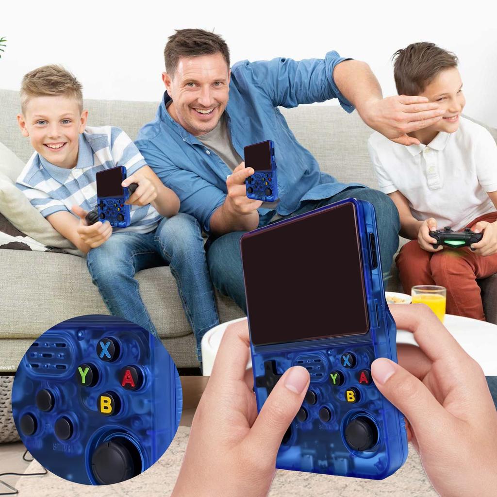 Портативная игровая консоль с 128 ГБ встроенной памяти, 20000+ игр, система Linux с открытым исходным кодом, 3,5-дюймовый IPS-экран, портативный карманный видеоплеер