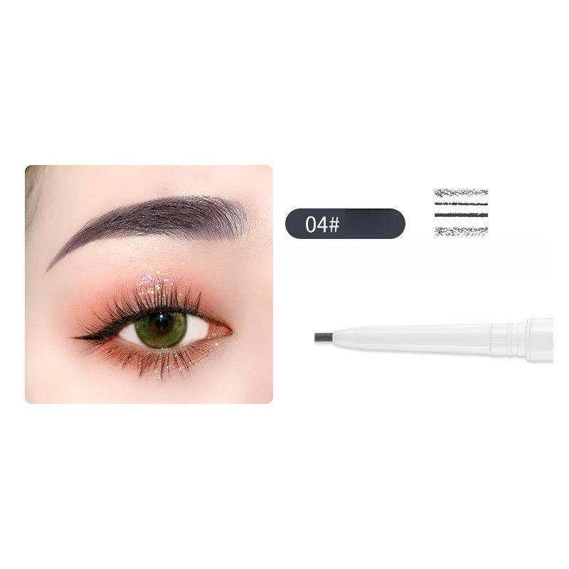 Тонкий карандаш для бровей, водонепроницаемый, нелегко обесцветить, двойная головка, автоматическое вращение, натуральный трехмерный, простой в использовании косметика для начинающих студентов