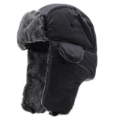 Унисекс Мужская Женская Русская Шапка-ушанка Бомбер Теплая Солдатская Ушанка Зимняя Лыжная Шапка Твердая Пушистая Искусственная Меховая Шапка Головной Убор Капот