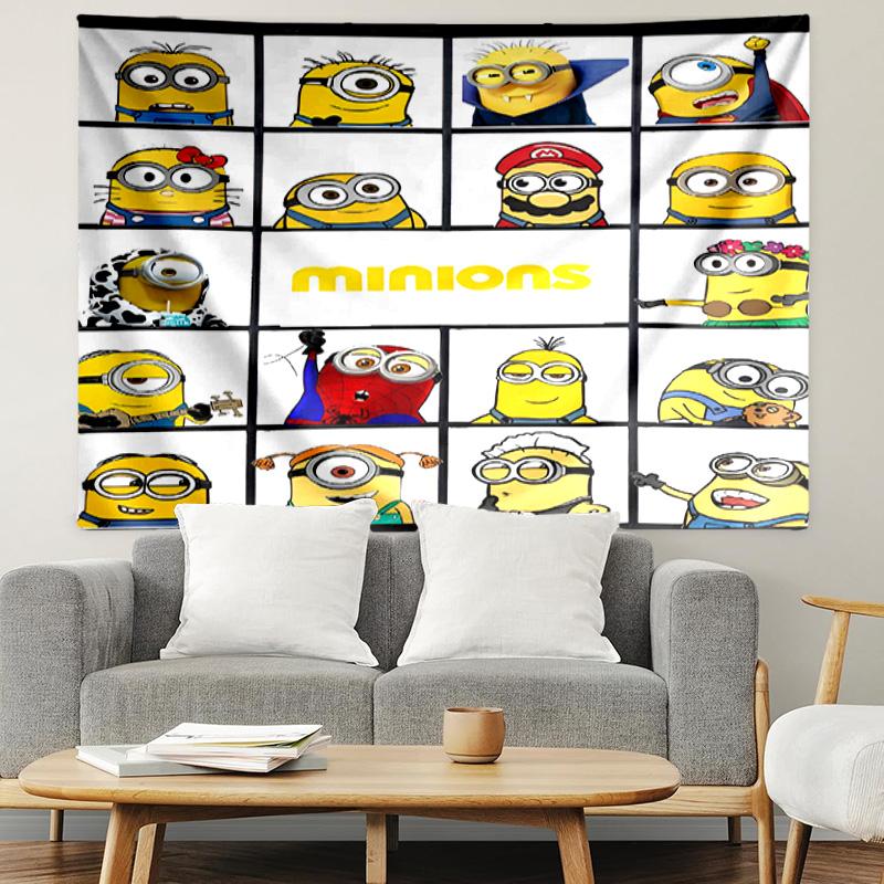 Minions Print Tapestry, Lightweight Wall Hanging, for Bedroom, Dorm, Living Room, Home Art Decor, Birthday Christmas Gift for Friends