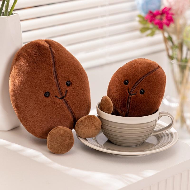 Новые плюшевые игрушки в виде куклы-кофейного зерна, милая кофейная кукла, украшение для дома, подарок для девочки