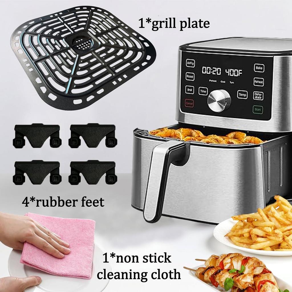6QT Air Fryer Grill Pan for tants Pot Vortex Plus 6QT XL Air Fryer, Updated Air Fryer Grill Crisper Plate Rack Tray ert Grate Grid Shelf for 6QT