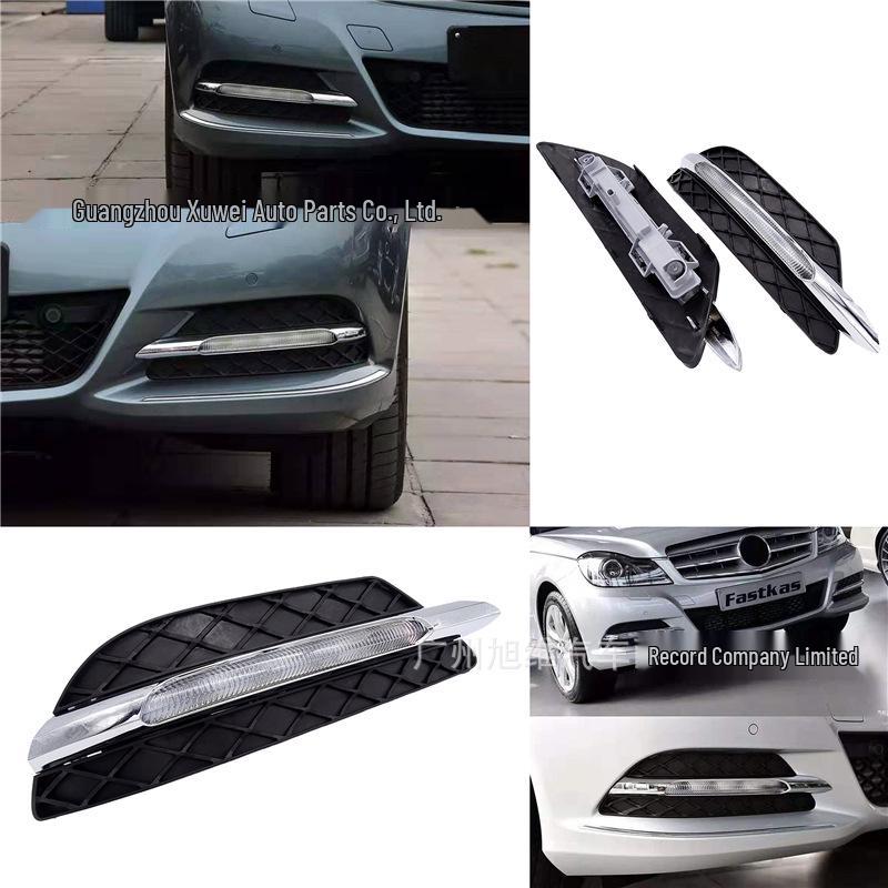 Mercedes-Benz C-Class W204 Светодиодные ДХО Решетка переднего бампера Противотуманная фара