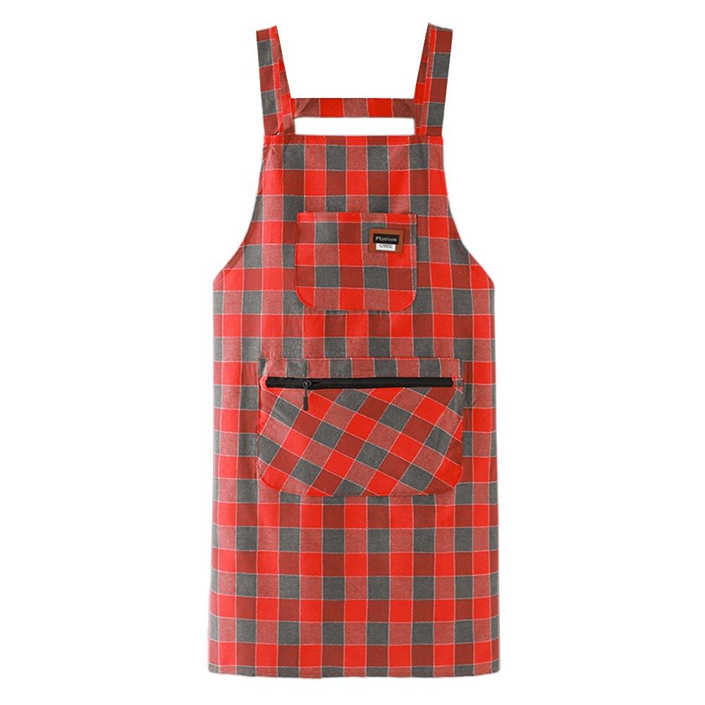 Anti Dirty Chef Work Apron Checkered Print Cooking Aprons Kitchen Aprons  Household Cleaning