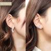 Shinjuku Gin no Kura Triple Plumeria Zirconia Silver Stud Earrings for Both for Women & (2-Piece, Ears)