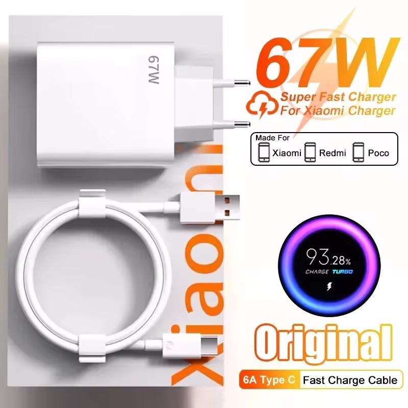 67 Вт GaN USB быстрое зарядное устройство для Xiaomi 14 13 12 Redmi Note 13 Pro Turbo Quick Charge 3.0 EU/US/UK Plug настенный адаптер для зарядного устройства телефона
