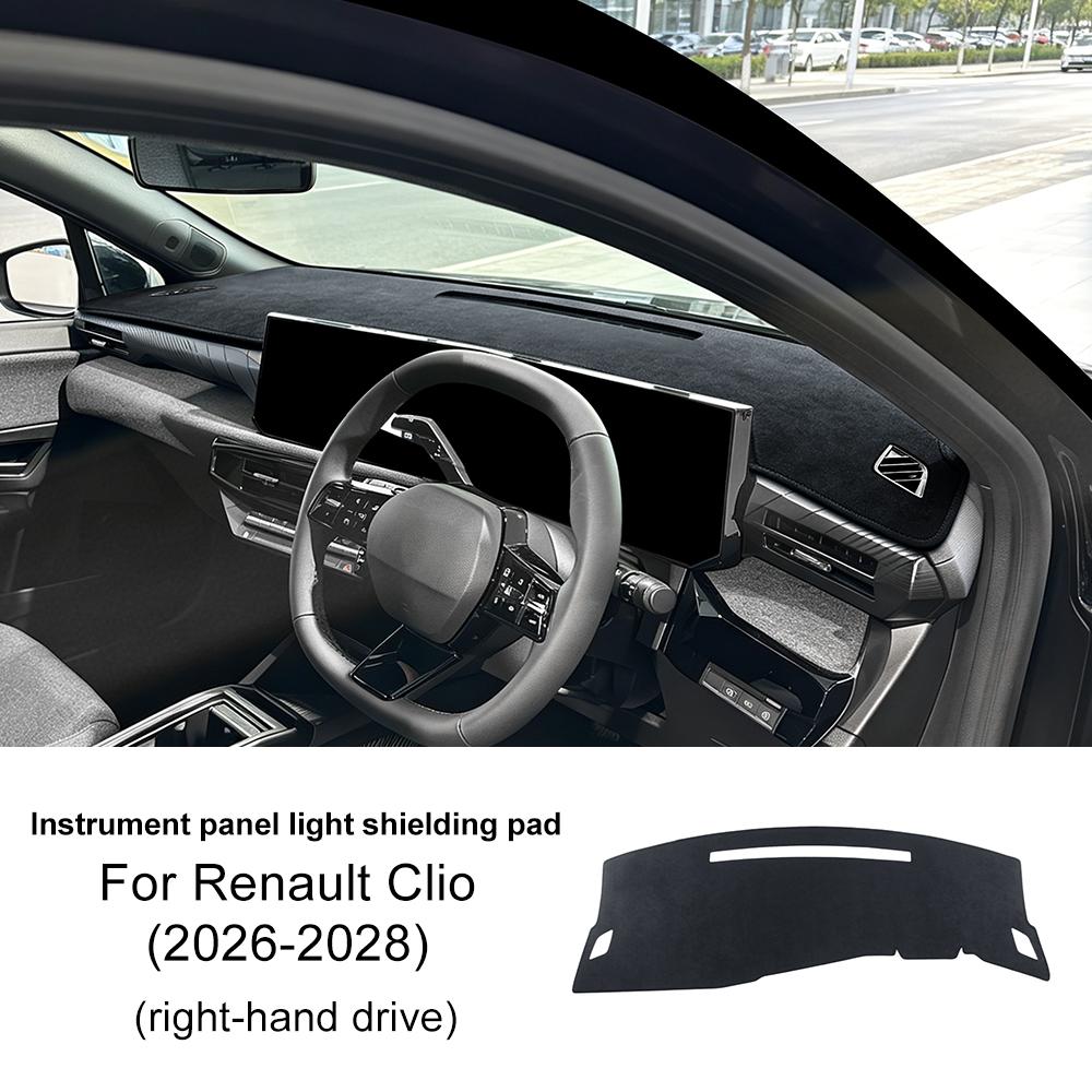 Dashboard Sunshade Mat for Renault Clio 2026 2027 2028 Anti-Glare Velvet UV Protection Interior Dash Cover