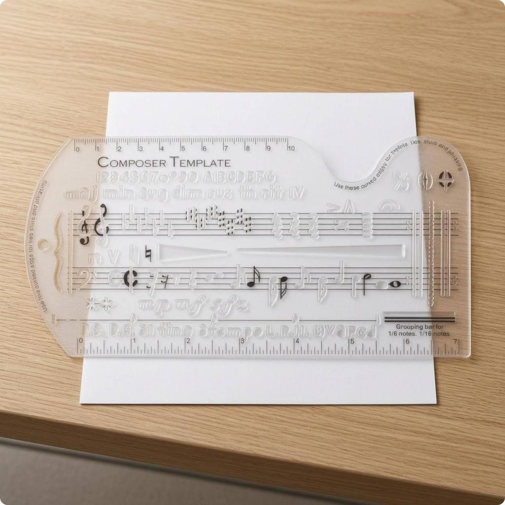 Music Notation Pattern Ruler Transparent Musical Symbol Stencil