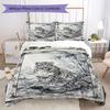 Постельное белье с узором «Снежный барс» Комплект одеяла Пододеяльник Наволочка Домашний Декор Подарок на День Рождения (1 пододеяльник + 2 наволочки без наполнителя)119