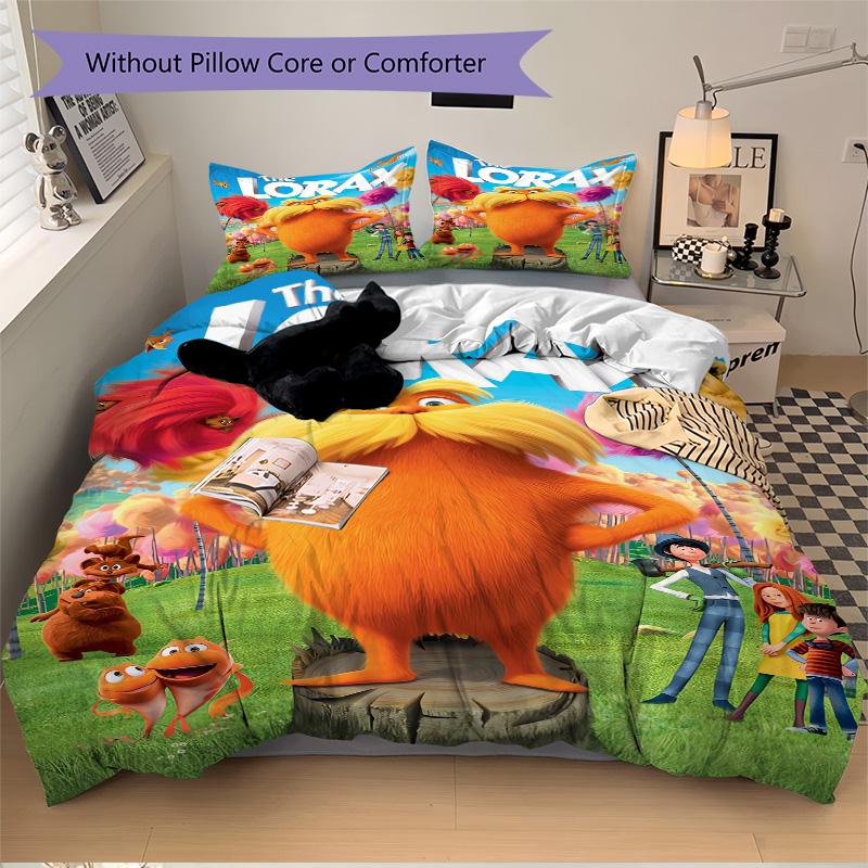 Lorax Adventure Print 3Pcs Bedding Setduvet Cover With 2 Bedropillowcase Home Birthday Gift