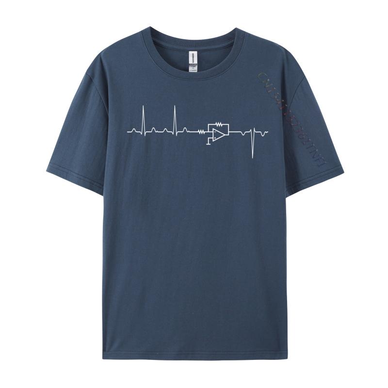 Electrical Engineering Heartbeat Inverter Custom Tshirts Discount Printing Cotton Men's Tops Tees Normal Top T-Shirts Wholesale