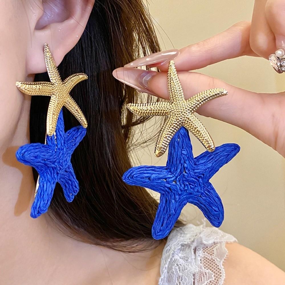 Elegant Starfish Earrings Personality Star Dangle Earrings Starfish Ear Pendant Summer