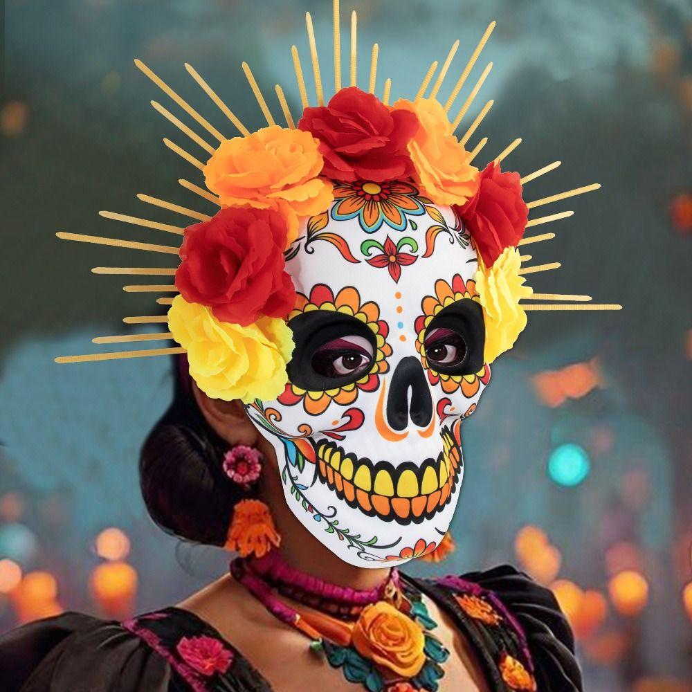 Full Mask Mexican Day of The Dead Mask Halloween Skull Mask Fancy Halloween Party Mask  Christmas