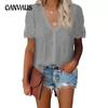 Ladies Summer New Solid Colour V-Neck Pleated Lace Splicing Short Sleeve Top