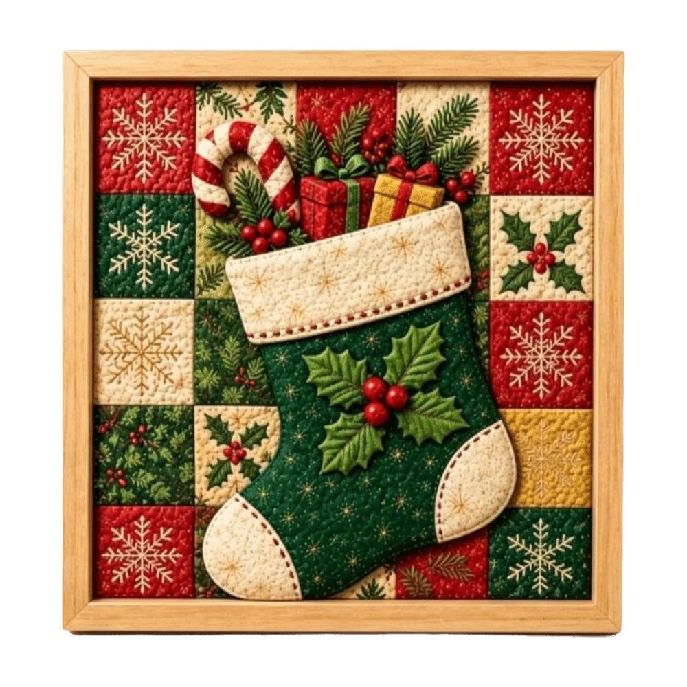 Educational 3D Fabric Embroidery DIY Set Christmas Fabric Art Picture Christmas Party Decor