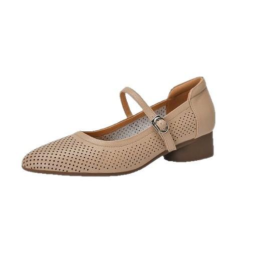 Мягкая кожа полые маленькие кожаные туфли летние тонкие туфли с отверстиями из мягкой кожи туфли для мамы мягкая подошва Мэри Джейн туфли-лодочки женские