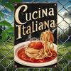 1PC Cucina Italiana Vintage Metal Tin Sign, Italian Food Wall Art, Rustic Kitchen Decor, Funny Bar Cafe Restaurant Home Decor