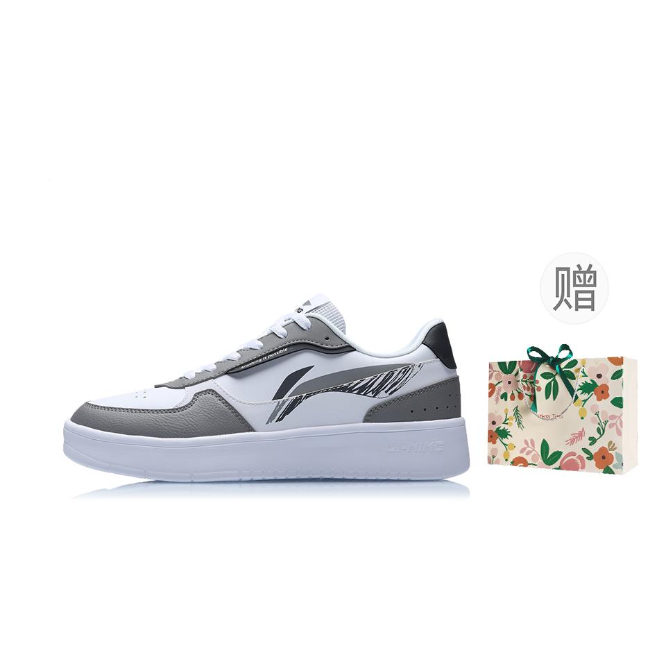 Li Ning Doda Повседневные универсальные белые кроссовки Нескользящие износостойкие дышащие увеличивающие рост низкие кроссовки для скейтбординга мужские кроссовки серые AGCT333-1