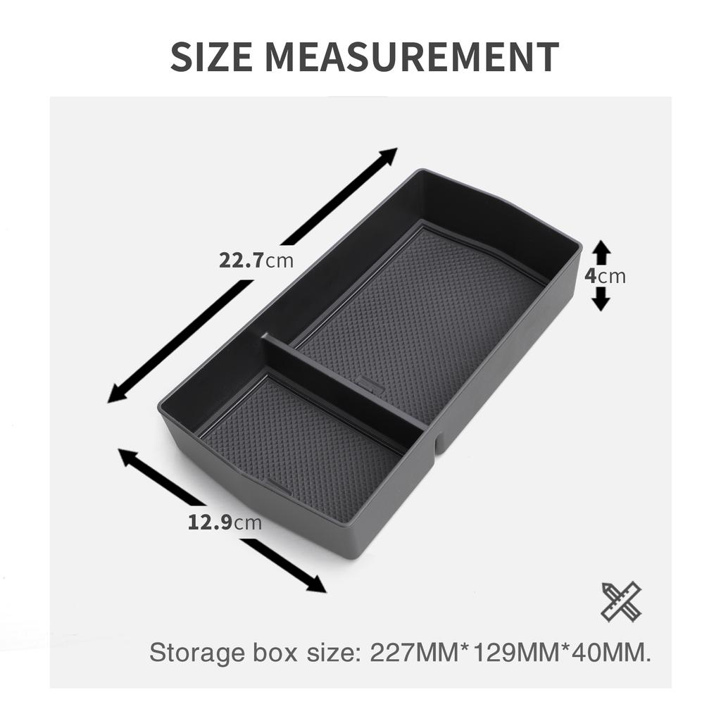 Center Console Armrest Storage Box for VW ID.7 ID7 Car Central Tray Organizer Accessories Tidying Black
