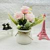 Flower Rose Plastic Arrangement Decorative Plant For Home Desk Decoration