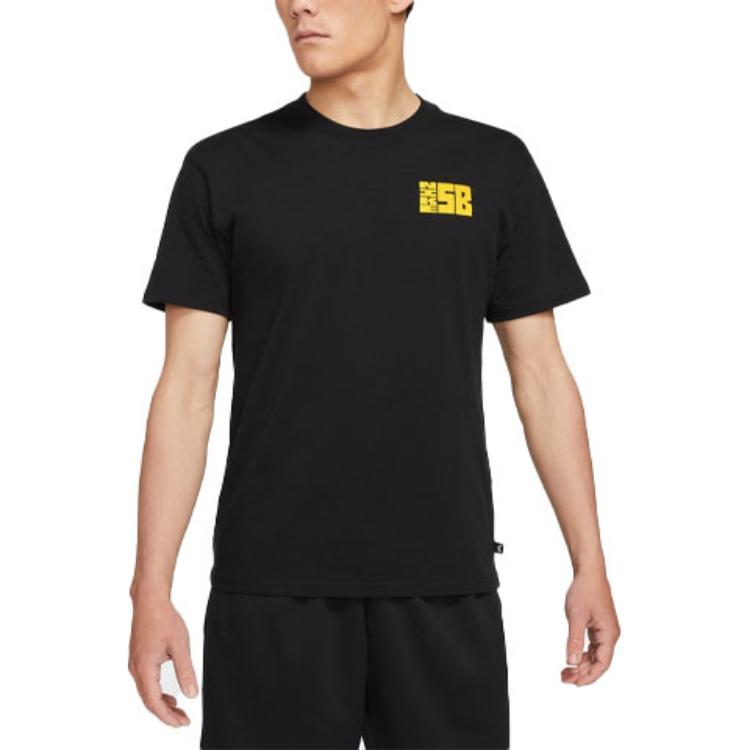 Nike Повседневная спортивная футболка с круглым вырезом и графическим принтом, мужские топы, черный DJ4873-010