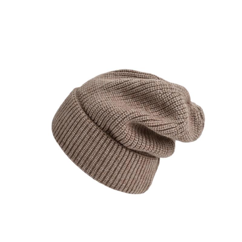 Big Head Loose Circumference Showing Small Pile of Hats for Women Warm and Versatile Knitted Hats Ear Protection Wool Hat Trendy