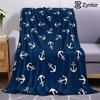 Navy Anchor Lightweight Microfiber Soft Christmas Fleece Blanket Warm Cozy Throw for Bed Sofa Office Travel All Season