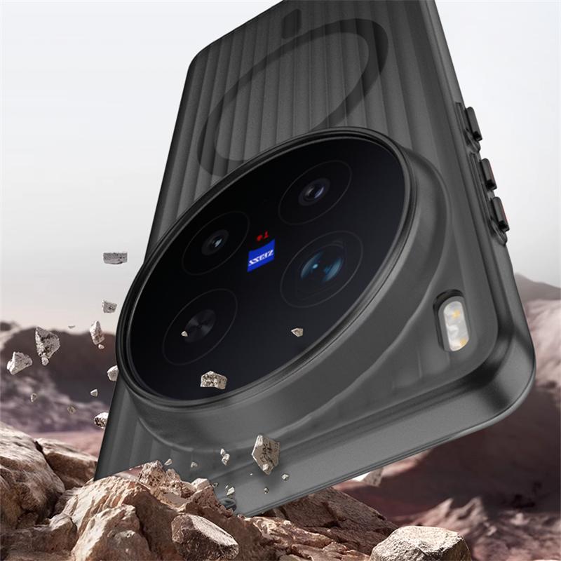 Роскошный Простой Гофрированный Чехол для Багажа и Телефона Для Vivo X300 Ultra X300 Pro X300 Жесткий ПК Полупрозрачный Ударопрочный Защитный Тонкий Чехол
