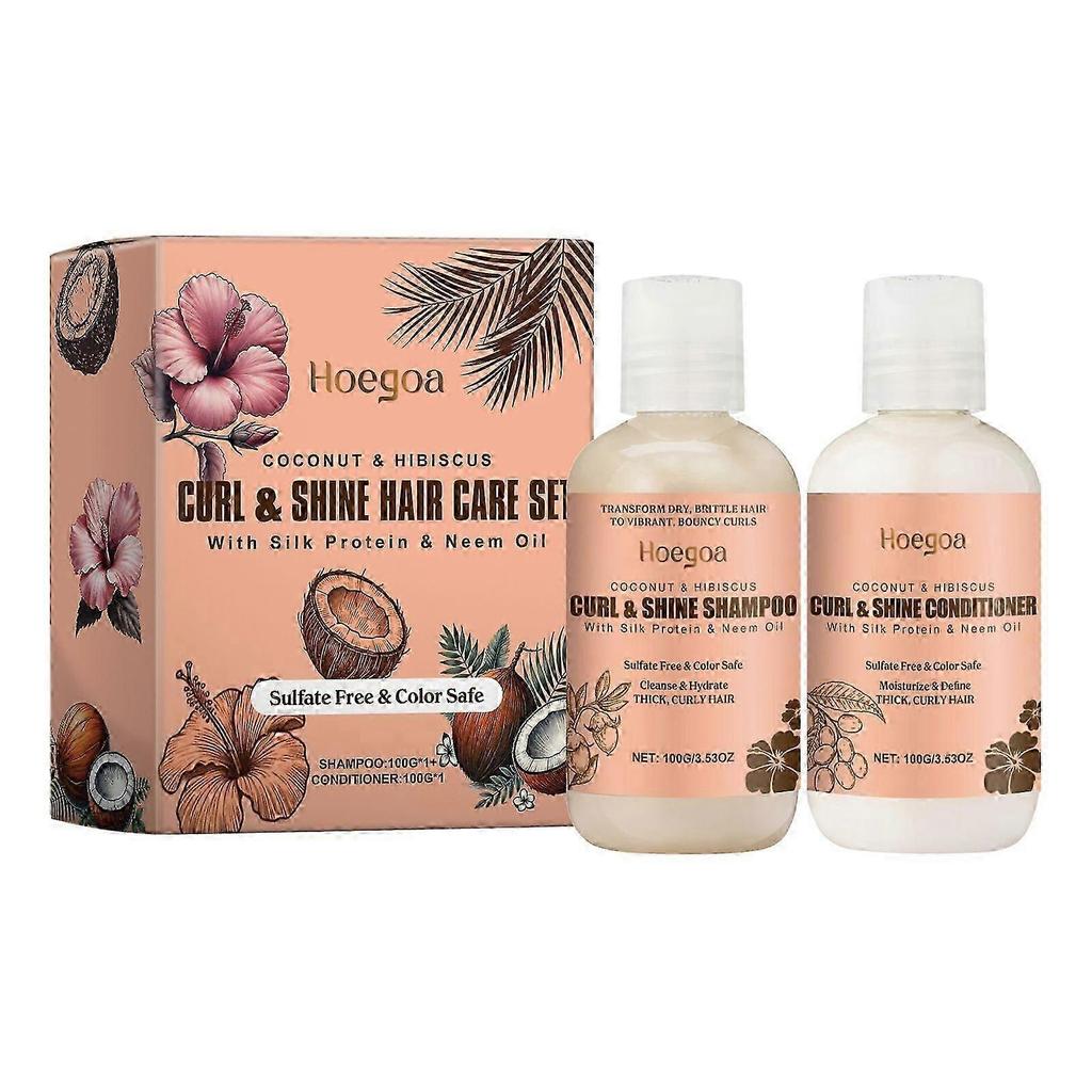 Coconut Moisturizing Shampoo & Conditioner Set for Soft, Voluminous, Natural Curls Deep Hydration, Frizz Control, Lightweight & Nourishing Hair Care