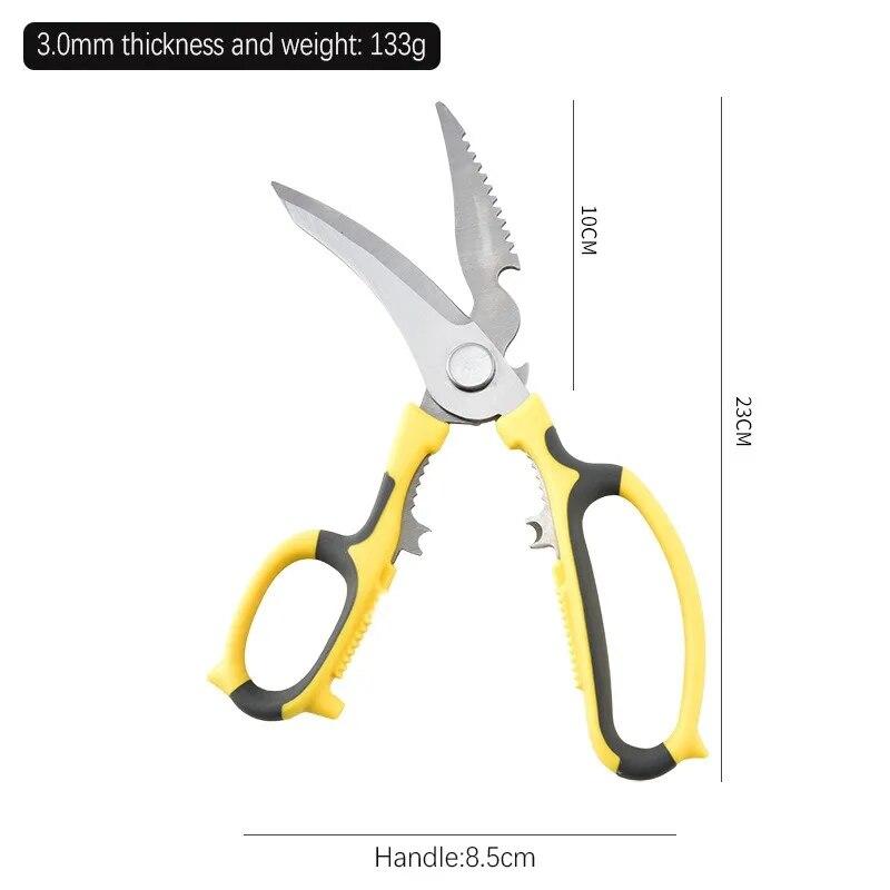 Многофункциональные кухонные ножницы, куриные кости, кухонные ножницы из нержавеющей стали, ножницы для рыбы, весы, открывалка для пива, уличные ножницы