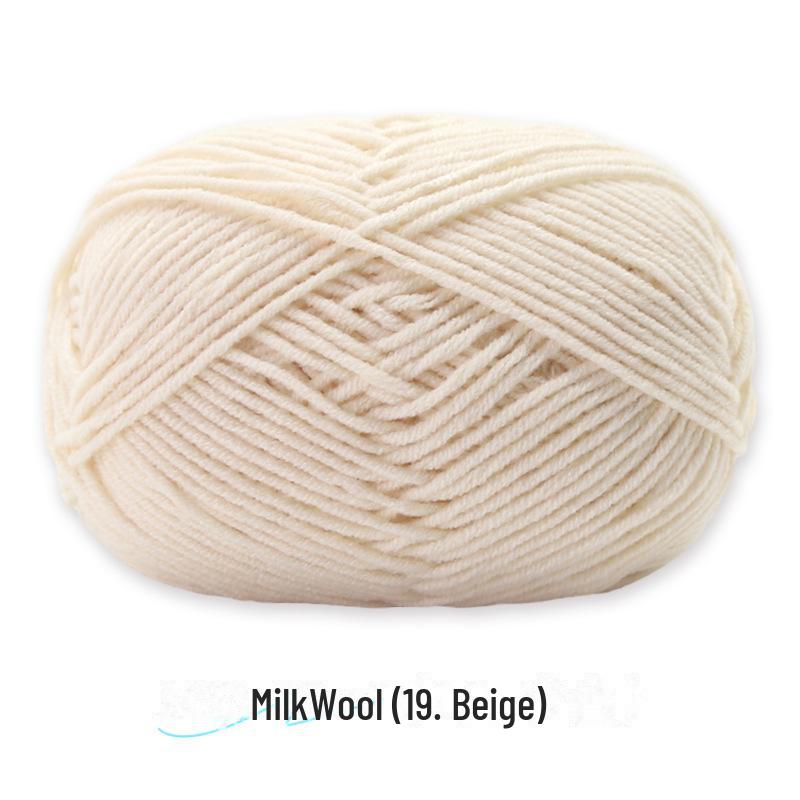 4-Strand Combed Milk Cotton Yarn Ball for DIY Crochet: Doll Making & Baby Sweater/Scarf Kit