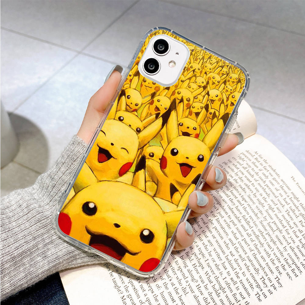 Прозрачный чехол PK10 Pikachu Pokémon для Samsung A04 A14 A23 M33 M53 Realme 10 9 C35 C55 VIVO Y02 Y12 Infinix Hot 30 Note 11 Tecno Spark 8P Pro
