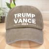 Кепка Трамп Вэнс 2025 Хлопковая Потертая Кепка Дышащая Унисекс Бейсболка Регулируемая Стиранная Бейсболка для Мужчин Женщин