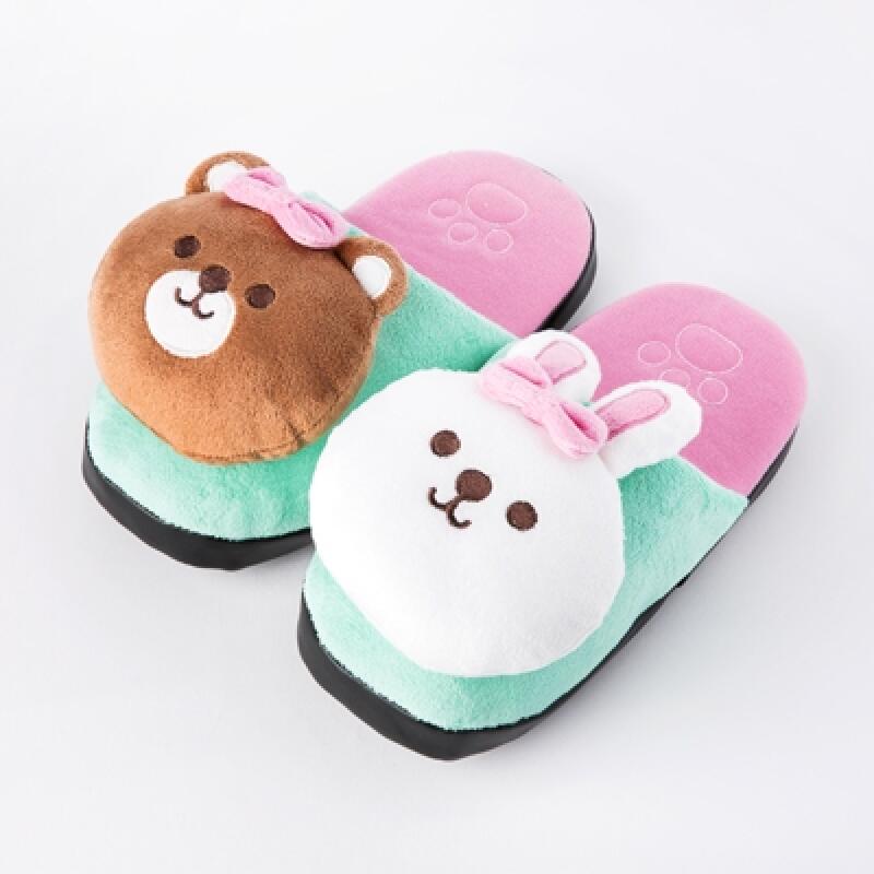 Doll Slippers_ Mint Bunny Bear (34009074)