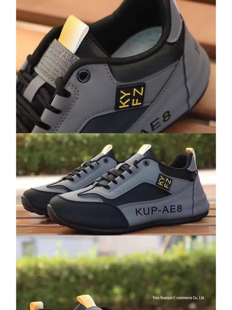 Бренд 2025 Мужские водонепроницаемые кожаные кроссовки - Универсальная повседневная обувь для путешествий на весну и осень