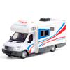 1/32 Scale Alloy Recreational Vehicle Models, with Sound and Light 4 Doors Opened, Metal Car Model For Children Toy Camping Touring Cars