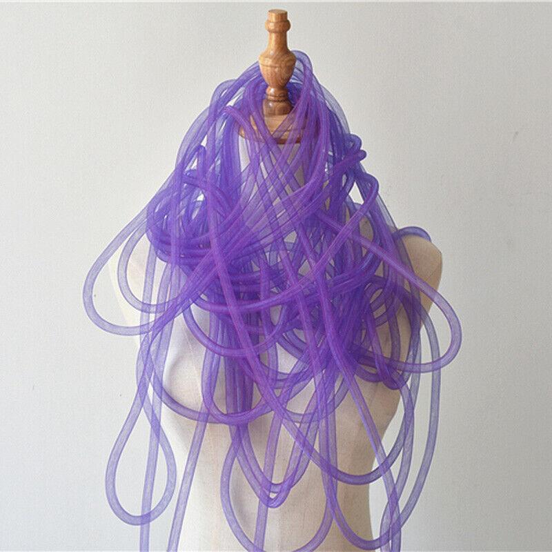 10 мм Трубчатая Конская Щетина Кринолиновая Трубка Кринолиновая Сетчатая Ткань Отделка для DIY Аксессуаров для Волос Эластичная Скрученная Гибкая Сетчатая Ткань