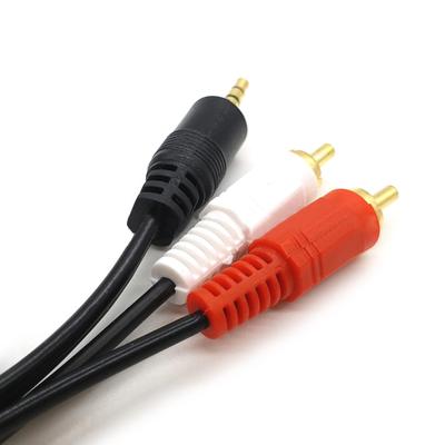 3.5 мм штекер на 2 RCA штекер Стандартный стерео аудиокабель для телефона, телевизора, AUX-аудио, компьютера, наушников, гарнитуры, наушников