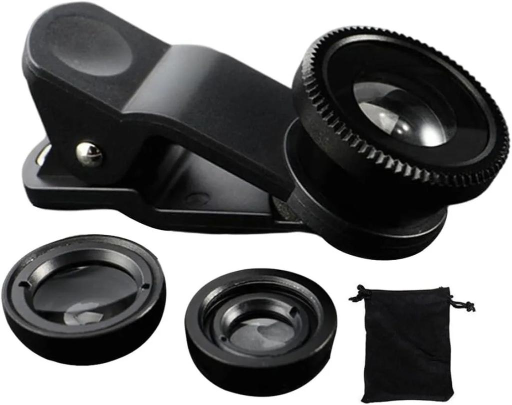 3 In 1 Fisheye Phone Lens Wide Angle Zoom Lens Fish Eye Macro Lenses Camera Kits With Clip Lens On The Phone For All Smart Phone