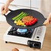 Heat-resistant Holder Korean BBQ Grill Pan Round Shape Non-Stick Frying Pan Home Picnic
