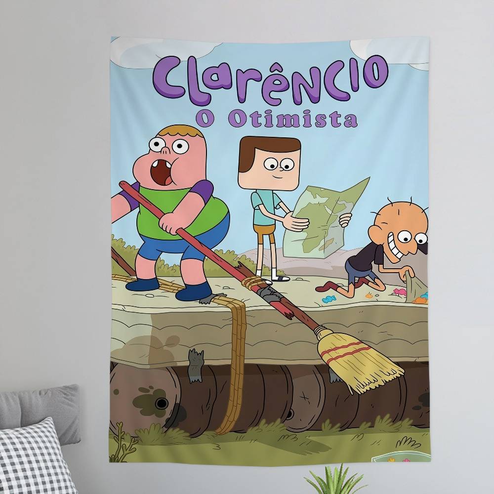 Cartoon CClarences Printed Large Wall Tapestry Hanging Tarot Hippie Wall Rugs Dorm Art Home Decor