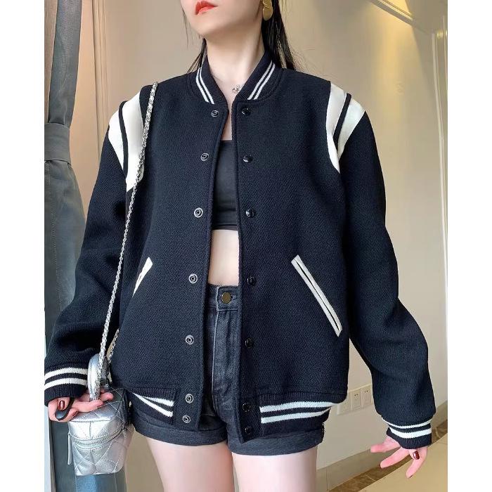 Женская модная бейсбольная куртка осени 2024 года — элитный нишевый дизайн