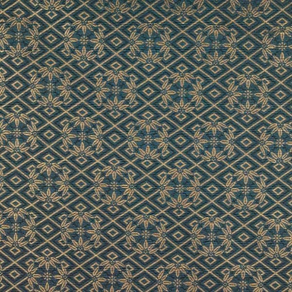 Japanese Kimono Geometric Green Fabric Wall Art Panel, 57 x 57 cm, Made in Japan
