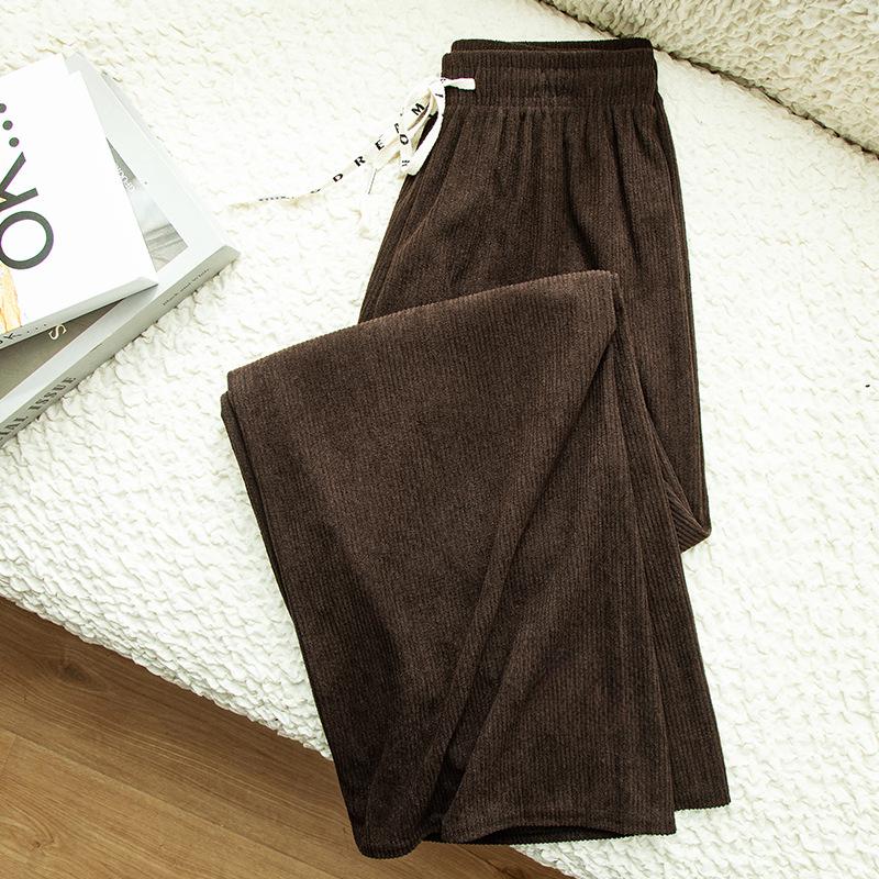 Вельветовые брюки, осенние и зимние драпированные брюки с высокой талией, повседневные широкие брюки
